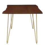 Coir 60" Live Edge Acacia Wood Acacia Wood Dining Table in Gold Walnut