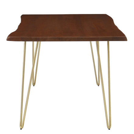 Ardor 60" Live Edge Acacia Wood Acacia Wood Dining Table in Gold Walnut