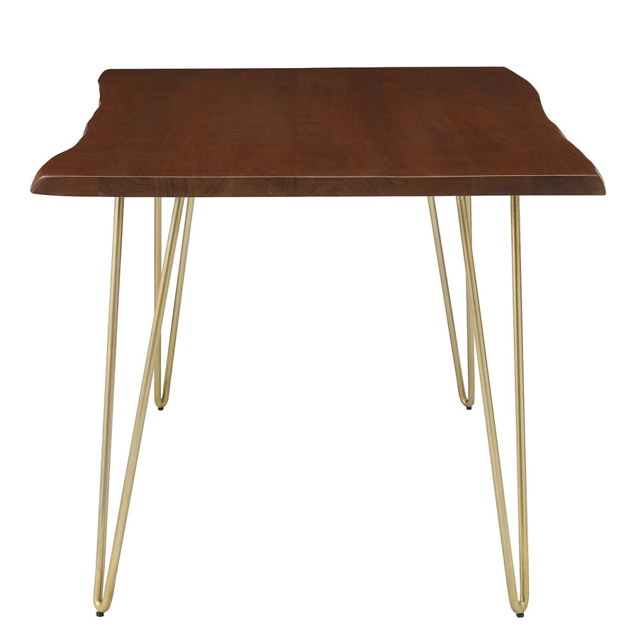 Coir 60" Live Edge Acacia Wood Acacia Wood Dining Table in Gold Walnut