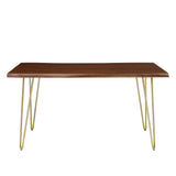 Coir 60" Live Edge Acacia Wood Acacia Wood Dining Table in Gold Walnut