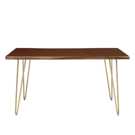 Ardor 60" Live Edge Acacia Wood Acacia Wood Dining Table in Gold Walnut