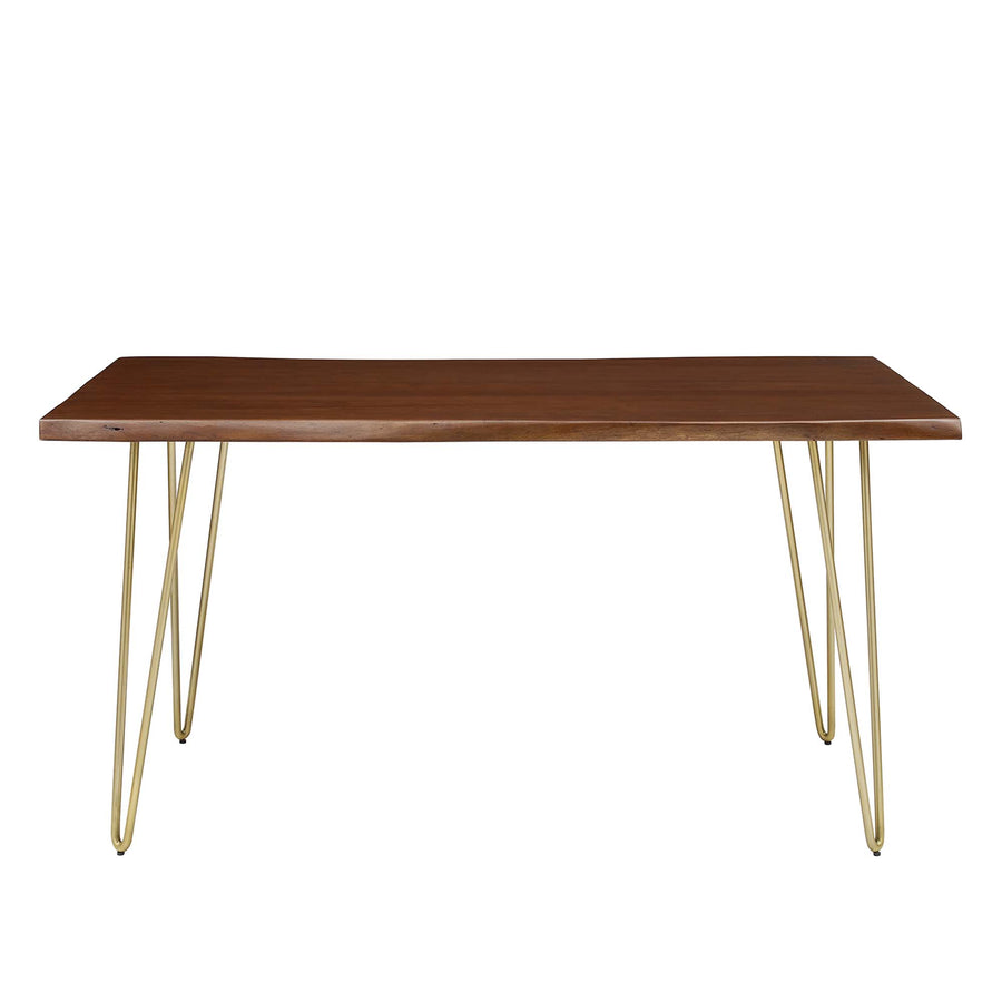 Coir 60" Live Edge Acacia Wood Acacia Wood Dining Table in Gold Walnut