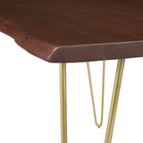 Coir 60" Live Edge Acacia Wood Acacia Wood Dining Table in Gold Walnut