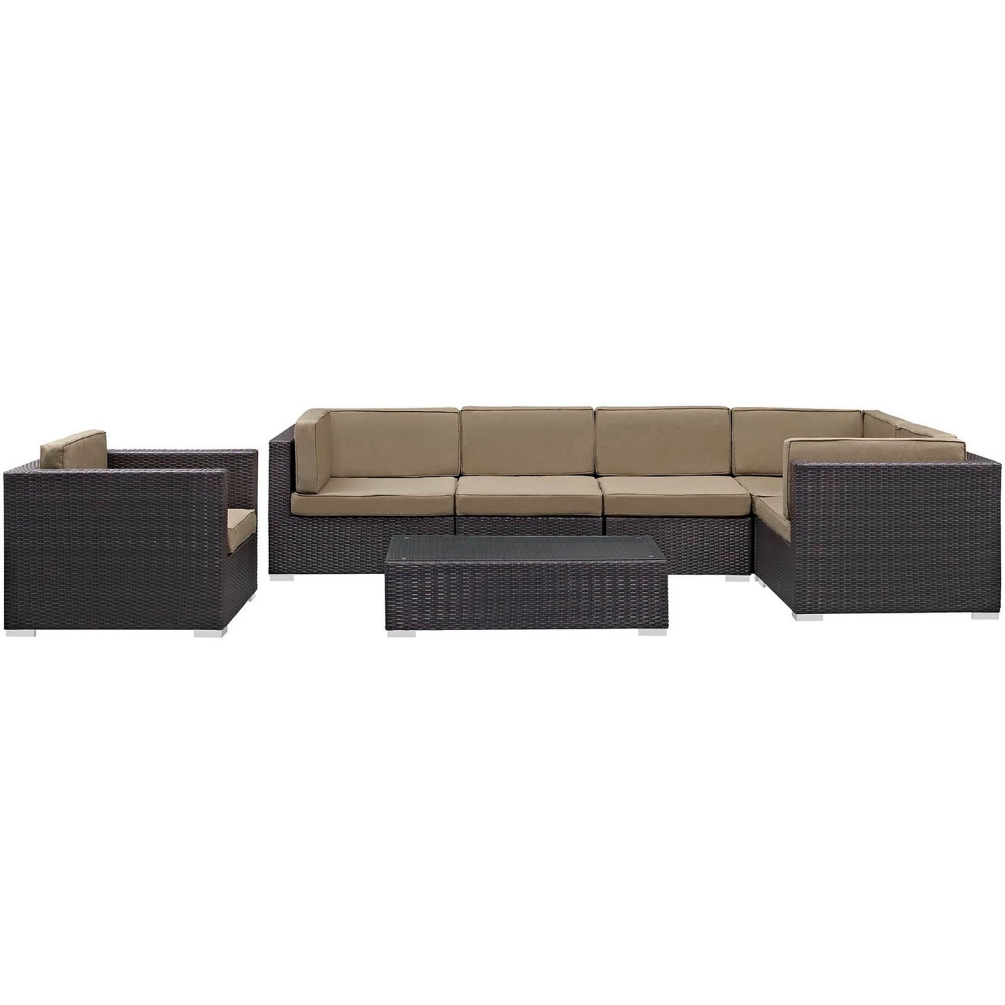 Corona 7 Piece Outdoor Patio Sectional Set by Furniture For America