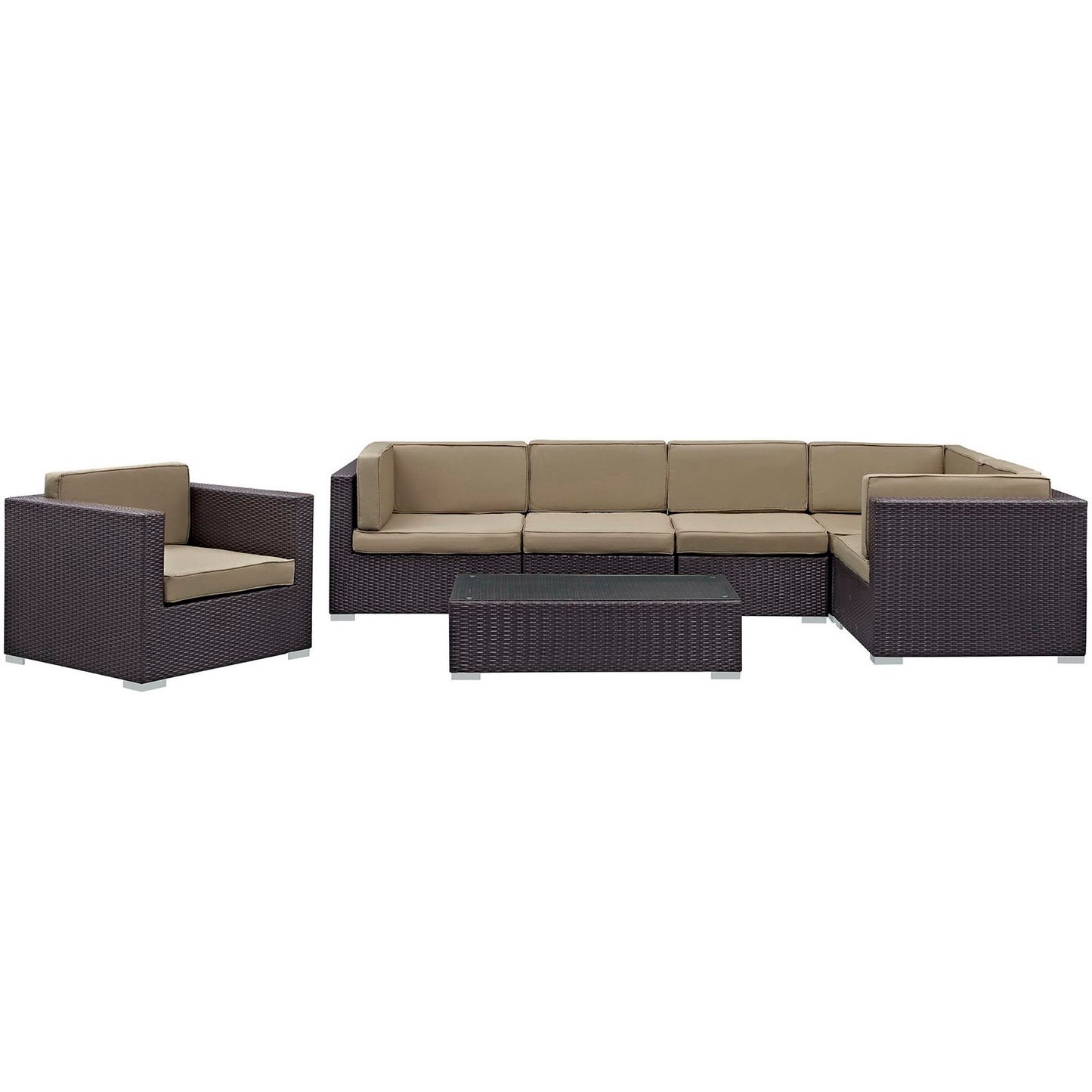 Corona 7 Piece Outdoor Patio Sectional Set by Furniture For America