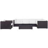 Estelle 7 Piece Outdoor Patio Sectional Set in Espresso White