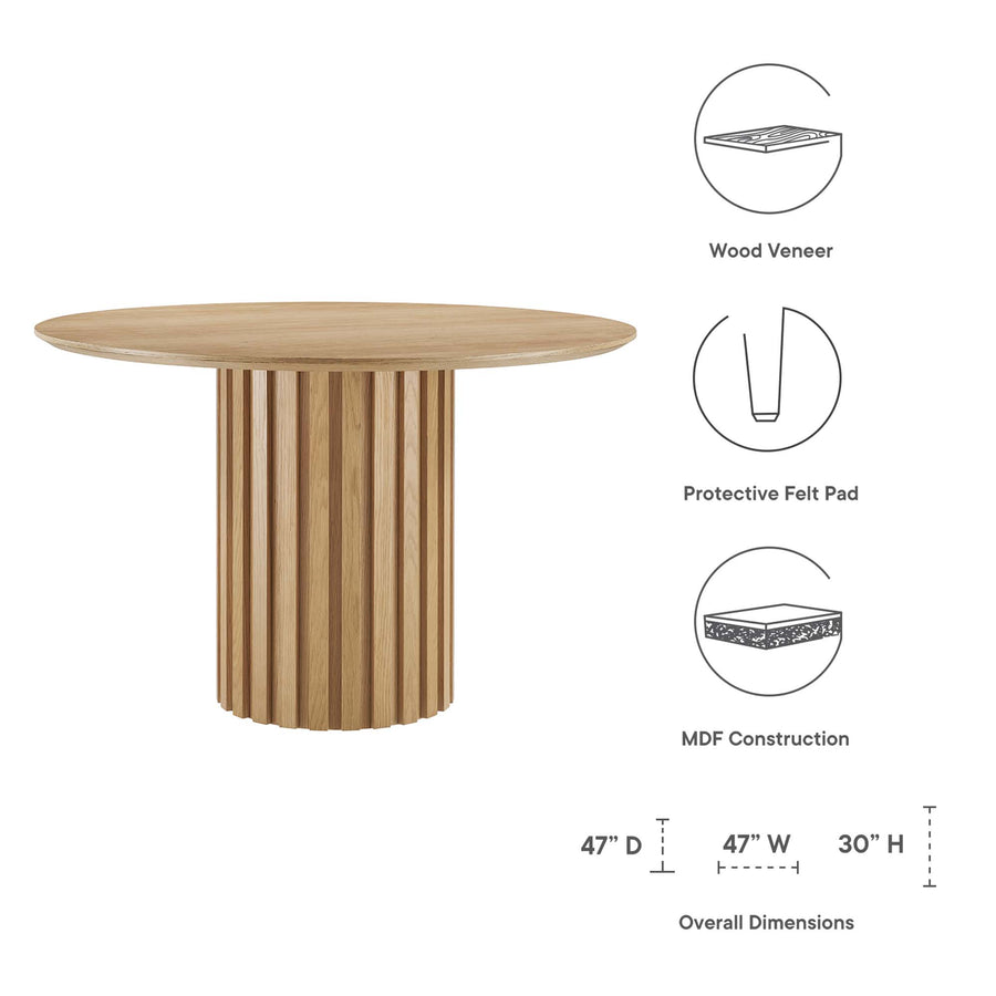 Quintessa 47" Round Dining Table in Oak