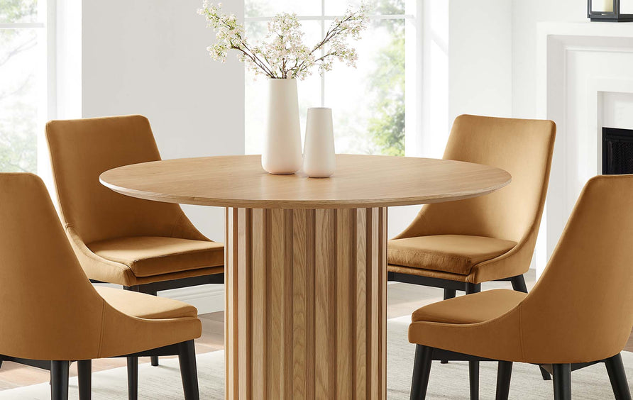 Quintessa 47" Round Dining Table in Oak
