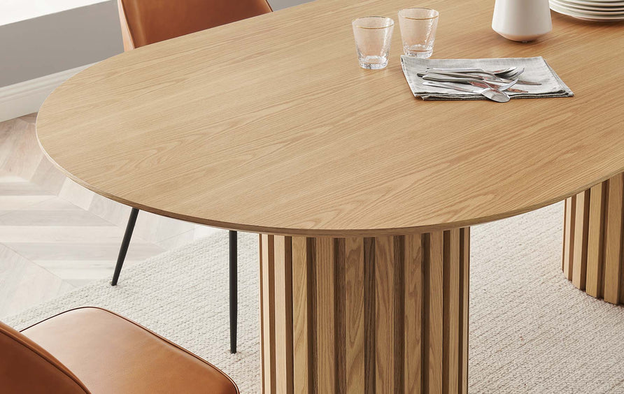 Quintessa 95" Oval Dining Table in Oak