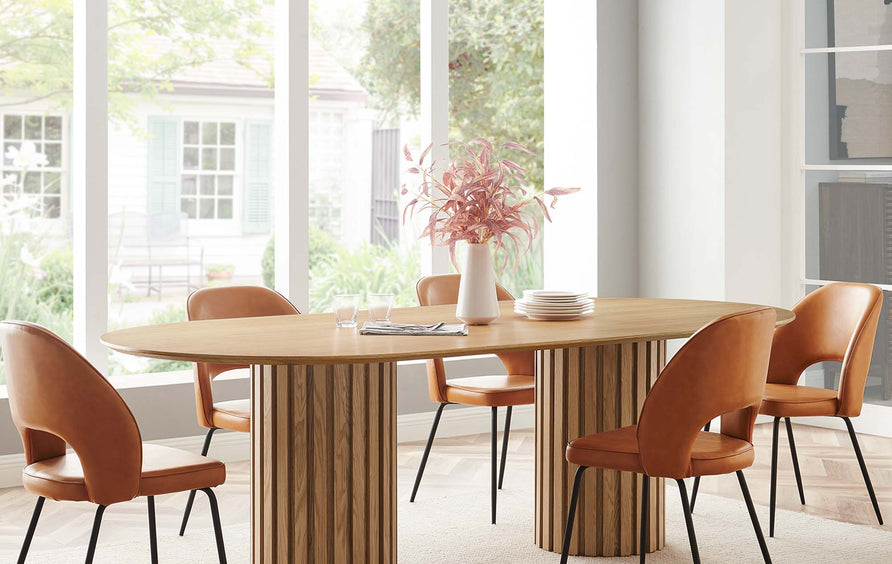 Quintessa 95" Oval Dining Table in Oak