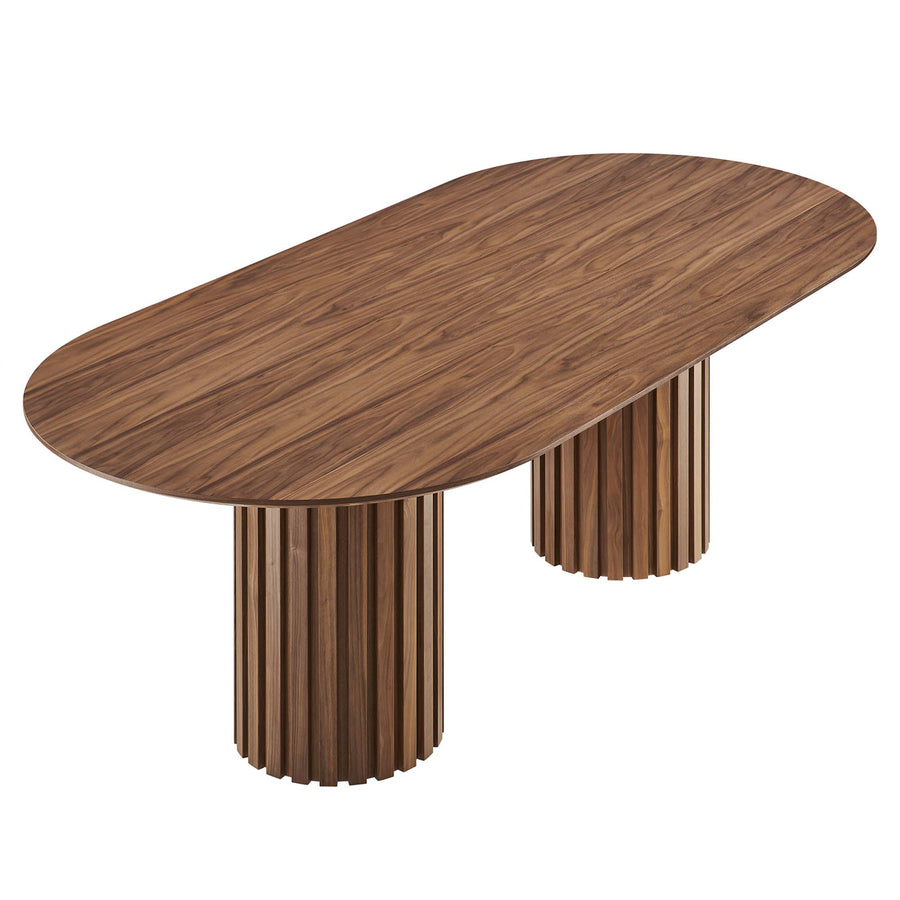 Quintessa 95" Oval Dining Table in Walnut