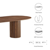 Quintessa 95" Oval Dining Table in Walnut