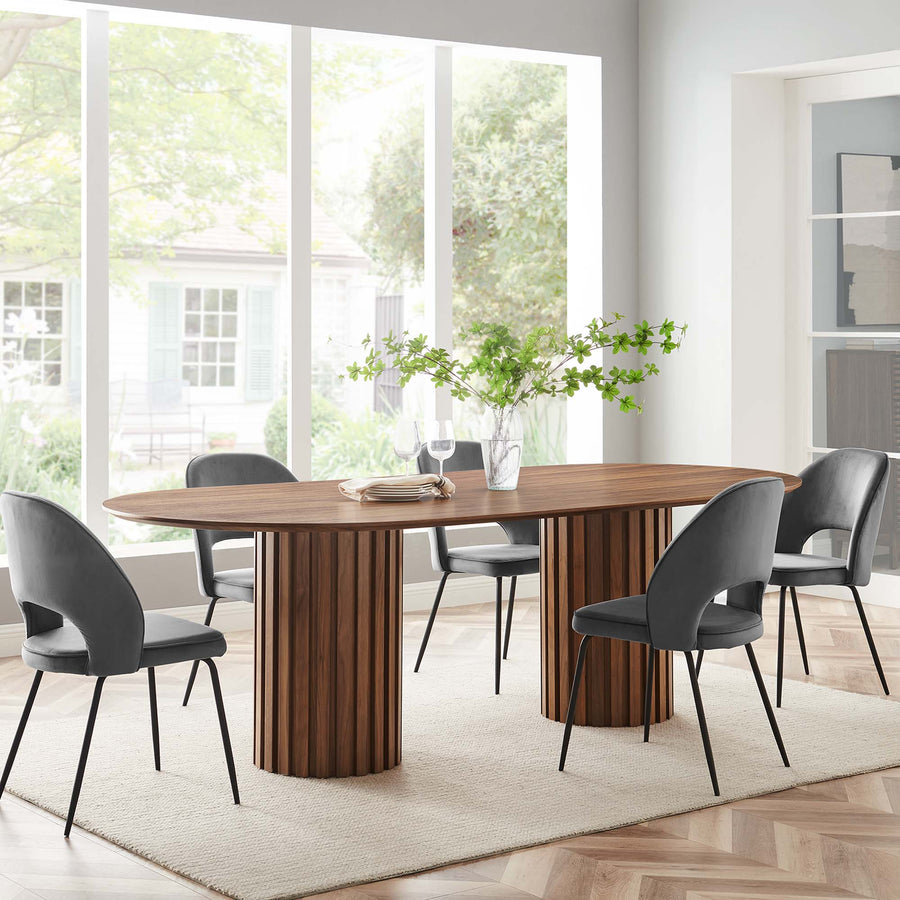 Quintessa 95" Oval Dining Table in Walnut
