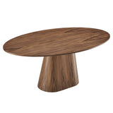 Barrel 75" Oval Dining Table in Walnut