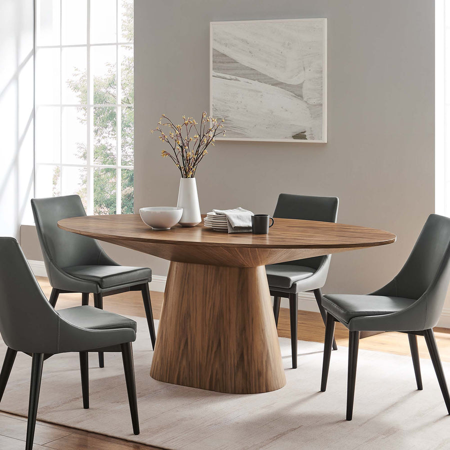 Barrel 75" Oval Dining Table in Walnut