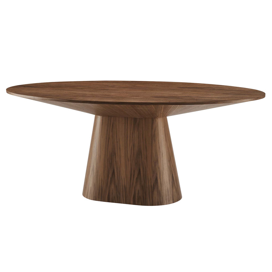 Barrel 75" Oval Dining Table in Walnut