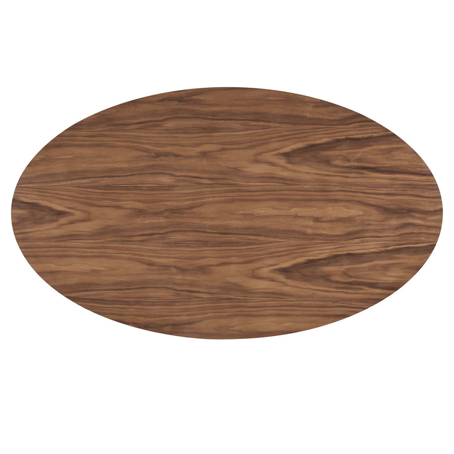 Barrel 75" Oval Dining Table in Walnut