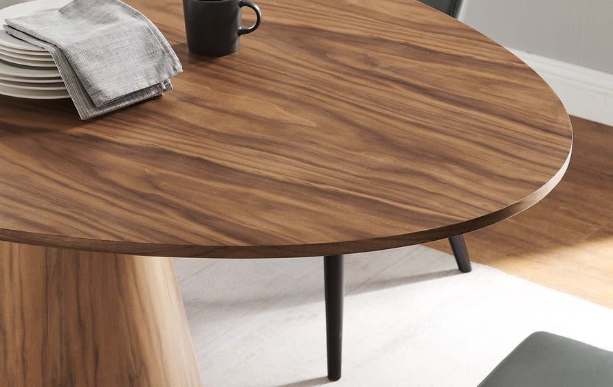Barrel 75" Oval Dining Table in Walnut