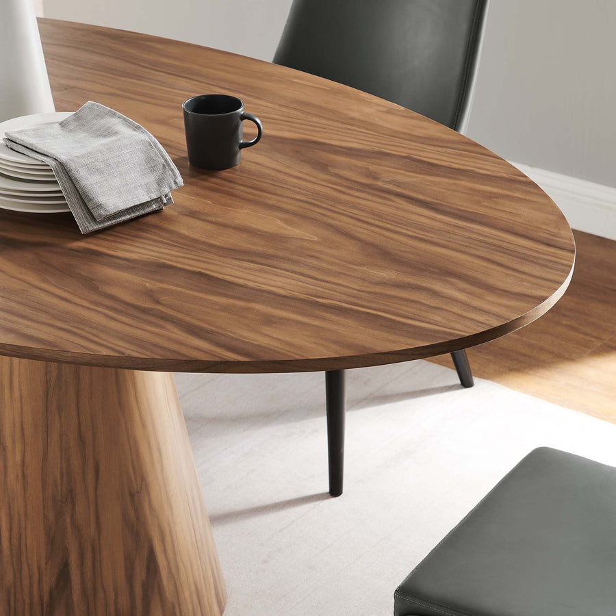 Barrel 75" Oval Dining Table in Walnut