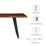 Verdelho 60" Live Edge Acacia Wood Acacia Wood Dining Table in Black Walnut