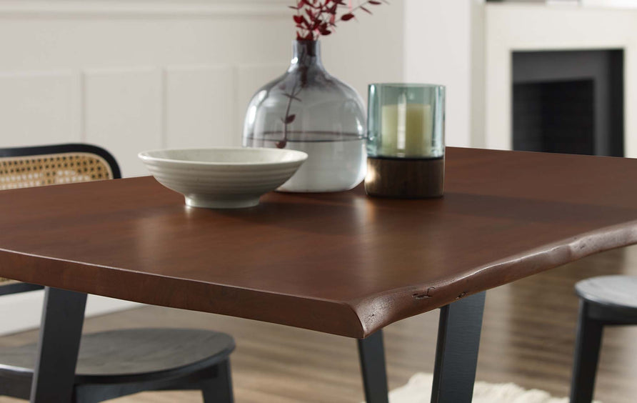Verdelho 60" Live Edge Acacia Wood Acacia Wood Dining Table in Black Walnut