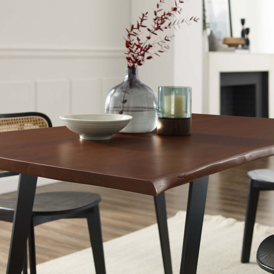 Verdelho 60" Live Edge Acacia Wood Acacia Wood Dining Table in Black Walnut