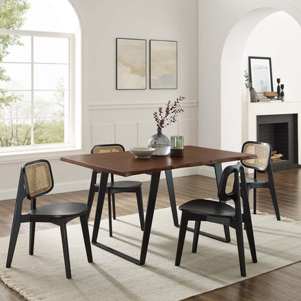 Viggo 60" Live Edge Acacia Wood Acacia Wood Dining Table in Black Walnut