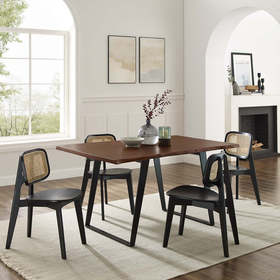 Verdelho 60" Live Edge Acacia Wood Acacia Wood Dining Table in Black Walnut