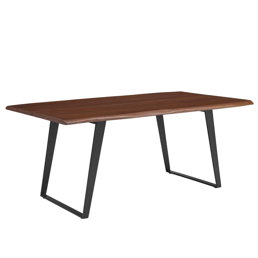Verdelho 74" Live Edge Acacia Wood Dining Table in Black Walnut