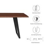Verdelho 74" Live Edge Acacia Wood Dining Table in Black Walnut