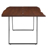 Verdelho 74" Live Edge Acacia Wood Dining Table in Black Walnut