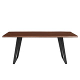 Verdelho 74" Live Edge Acacia Wood Dining Table in Black Walnut