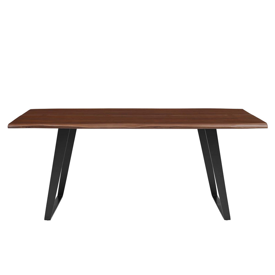 Verdelho 74" Live Edge Acacia Wood Dining Table in Black Walnut