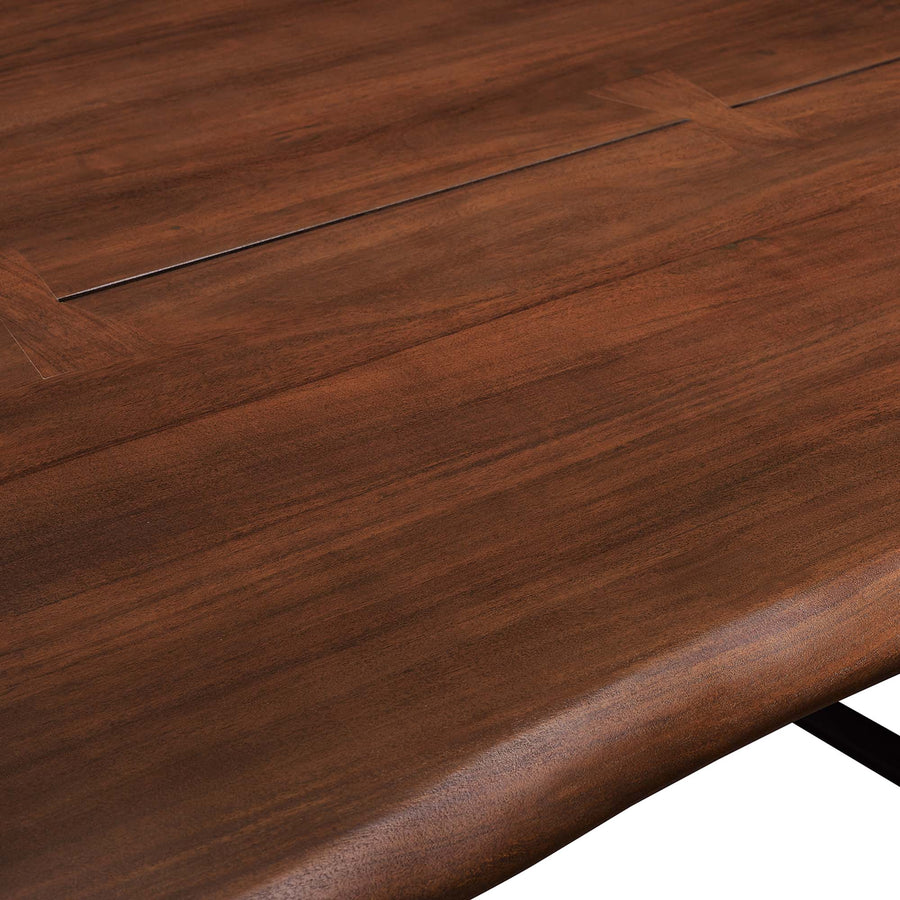 Verdelho 74" Live Edge Acacia Wood Dining Table in Black Walnut