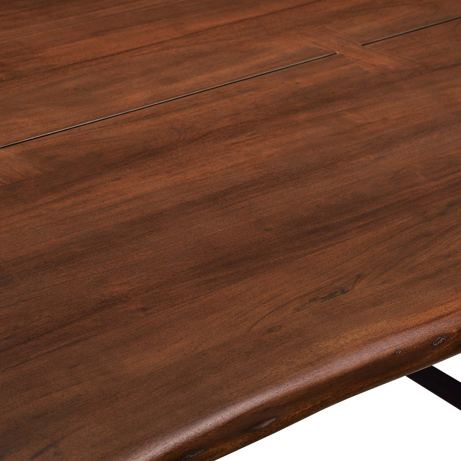 Verdelho 74" Live Edge Acacia Wood Dining Table in Black Walnut