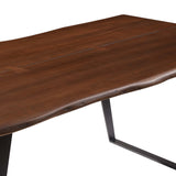 Verdelho 74" Live Edge Acacia Wood Dining Table in Black Walnut