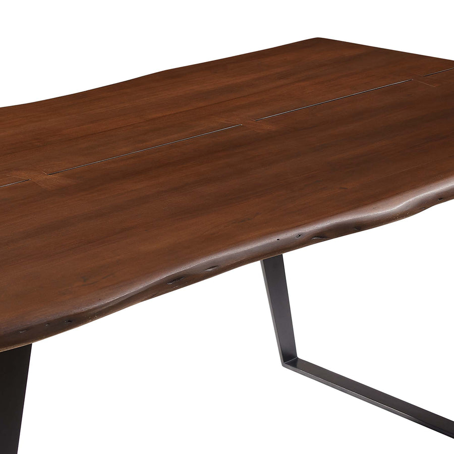 Verdelho 74" Live Edge Acacia Wood Dining Table in Black Walnut