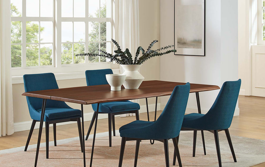 Coir 74" Live Edge Acacia Wood Acacia Wood Dining Table in Black Walnut