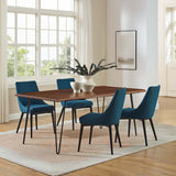 Coir 74" Live Edge Acacia Wood Acacia Wood Dining Table in Black Walnut