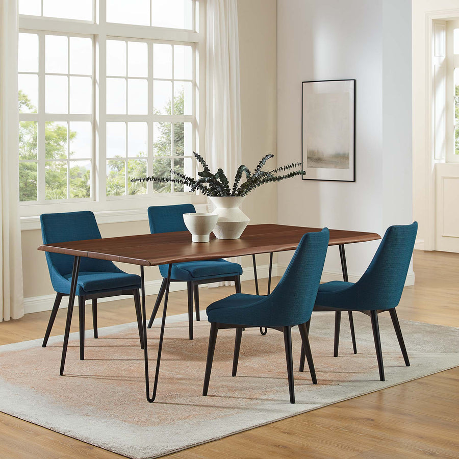 Coir 74" Live Edge Acacia Wood Acacia Wood Dining Table in Black Walnut