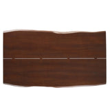 Coir 74" Live Edge Acacia Wood Acacia Wood Dining Table in Black Walnut