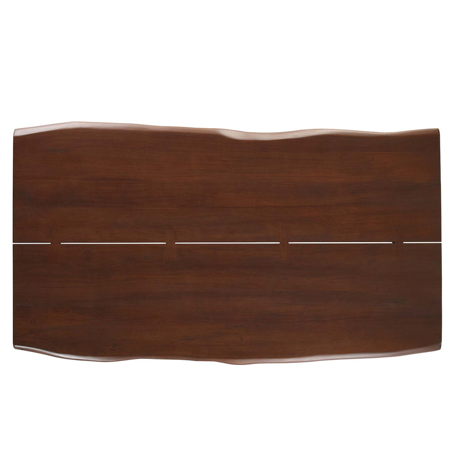 Coir 74" Live Edge Acacia Wood Acacia Wood Dining Table in Black Walnut