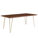 Coir 74" Live Edge Acacia Wood Acacia Wood Dining Table in Gold Walnut