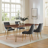 Coir 74" Live Edge Acacia Wood Acacia Wood Dining Table in Gold Walnut