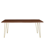 Coir 74" Live Edge Acacia Wood Acacia Wood Dining Table in Gold Walnut