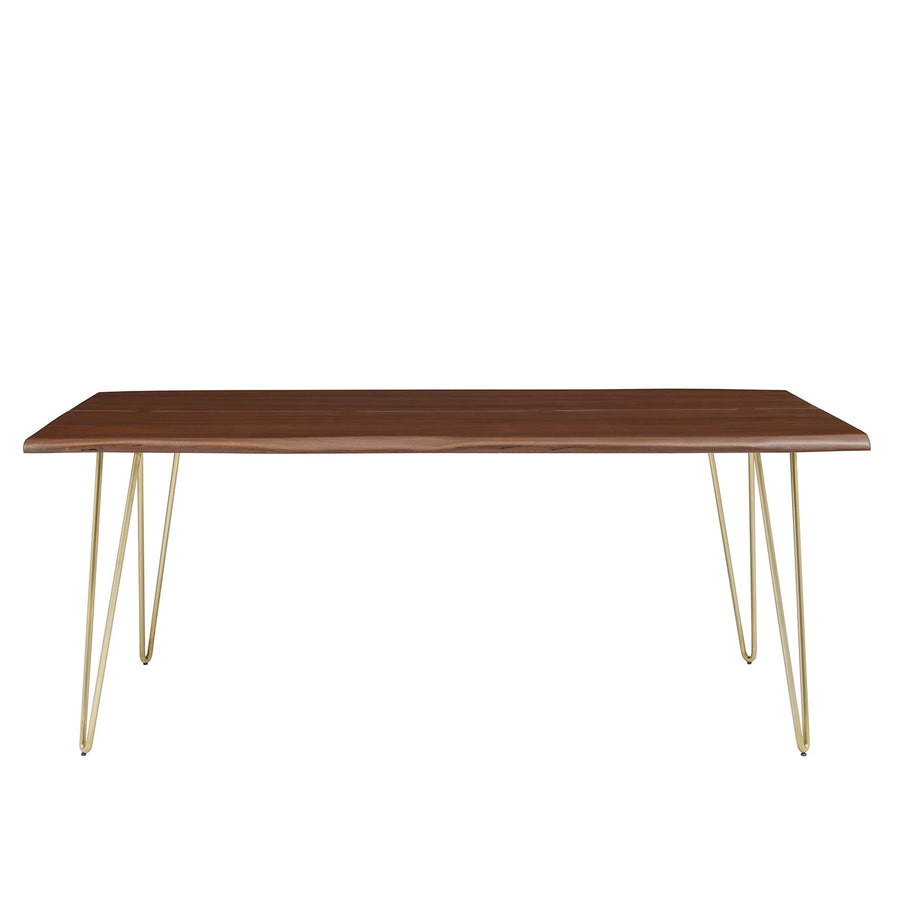 Coir 74" Live Edge Acacia Wood Acacia Wood Dining Table in Gold Walnut