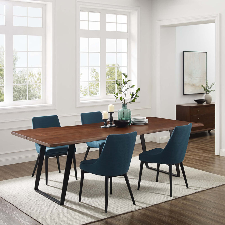 Verdelho 96" Live Edge Acacia Wood Acacia Wood Dining Table in Black Walnut