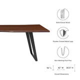 Verdelho 96" Live Edge Acacia Wood Acacia Wood Dining Table in Black Walnut