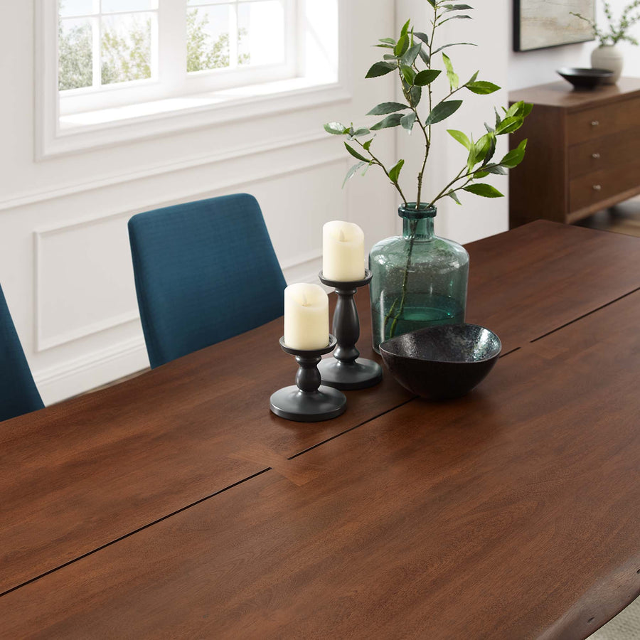 Coir 96" Live Edge Acacia Wood Acacia Wood Dining Table in Black Walnut