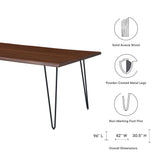 Coir 96" Live Edge Acacia Wood Acacia Wood Dining Table in Black Walnut